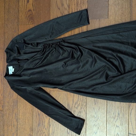 Herman Marcus Dallas - Vintage Elegant Black Wrap Dress With Buttons - Picture 3 of 7